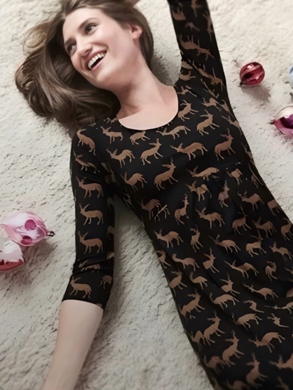 Boden Oh Deer Tunic Dress NWOT